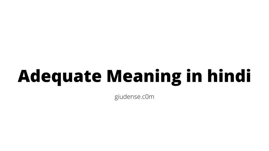 Adequate Meaning in hindi